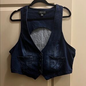 Forever 21 Dark Blue Denim Vest Size 2X